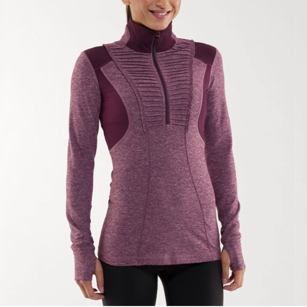Lululemon Run: Your Heart Out Heathered Plum Purple Top - Size 4
